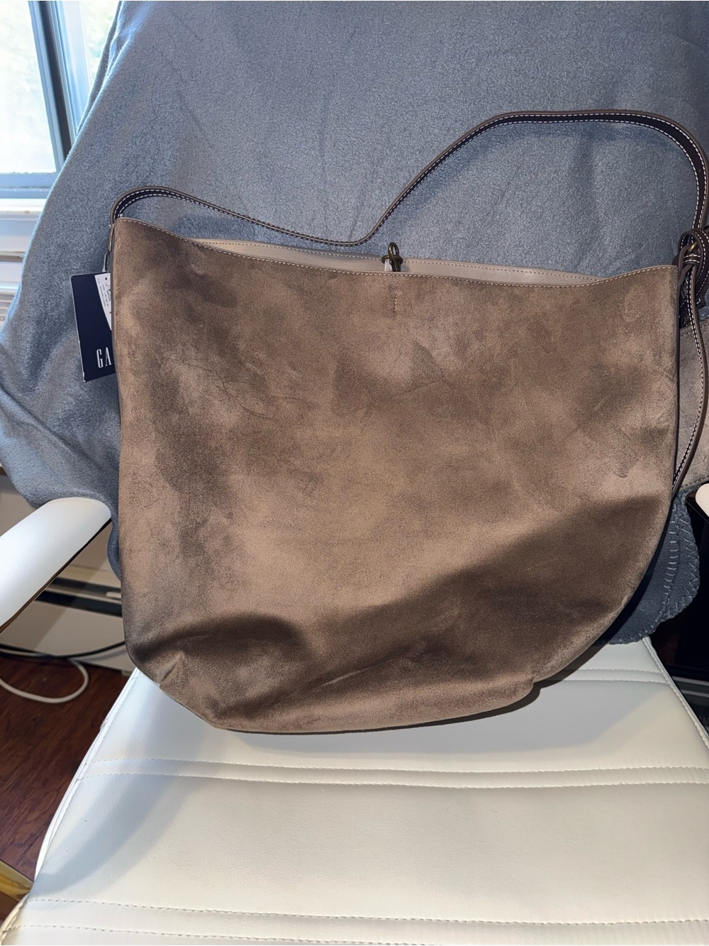 GAP Taupe Suede Shoulder Bag